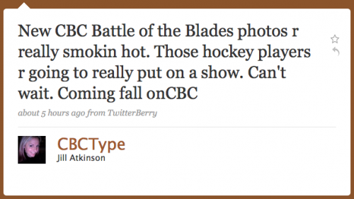 CBCType: New CBC Battle of the Blades photos are really smokin hot’