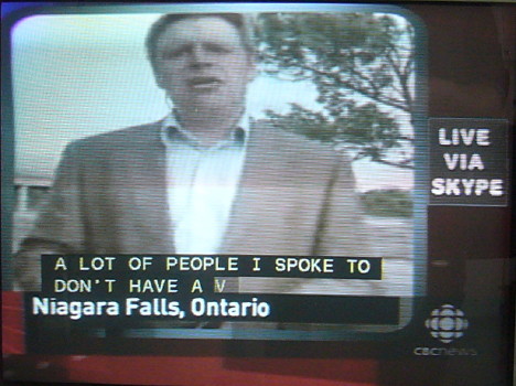 John Lancaster delivers report via Skype (as Chyron declares at right)