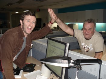 Grant Lawrence and Scotty high-five