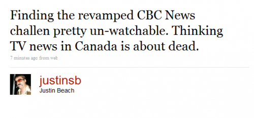 Twitter - Justin Beach- Finding the revamped CBC 