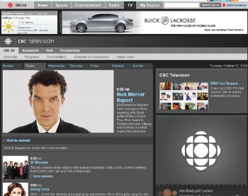 CBC screenshot showing Newsworld